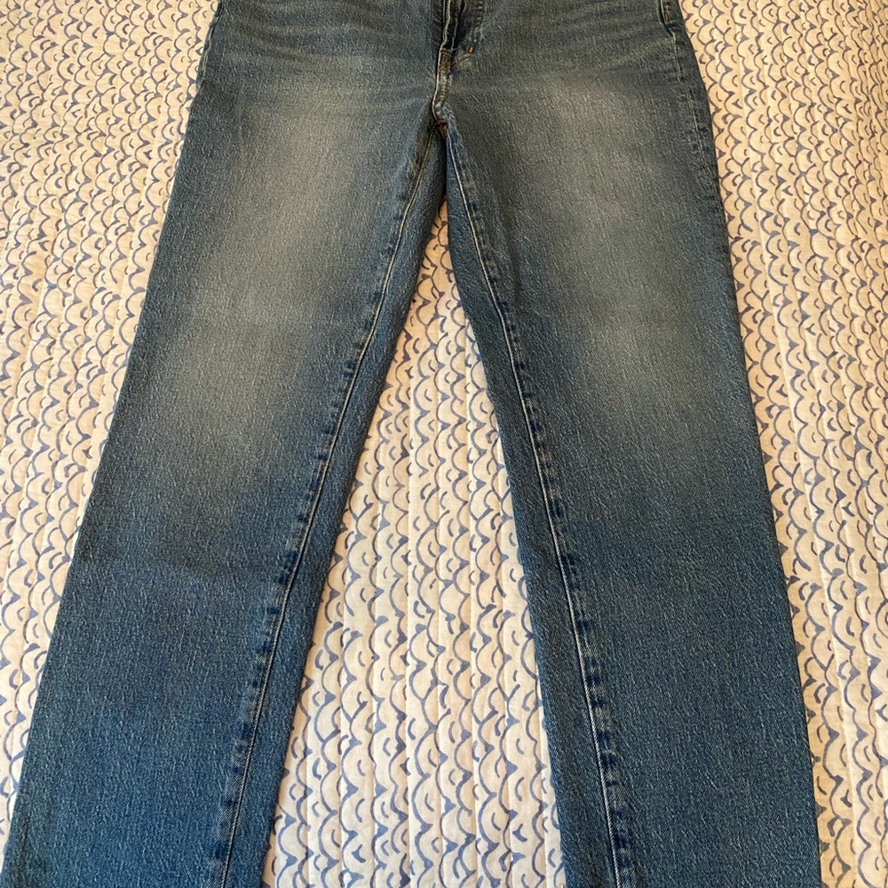 Madewell perfect vintage jean, ainsworth wash with frayed hem, NWT - Picture 4 of 5